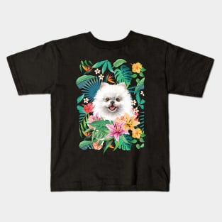 Tropical Pomeranian 6 Kids T-Shirt